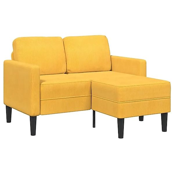 vidaXL 2-Sitzer-Sofa mit Chaiselongue L-Form Hellgelb 125 cm Leinen 4107082 günstig online kaufen