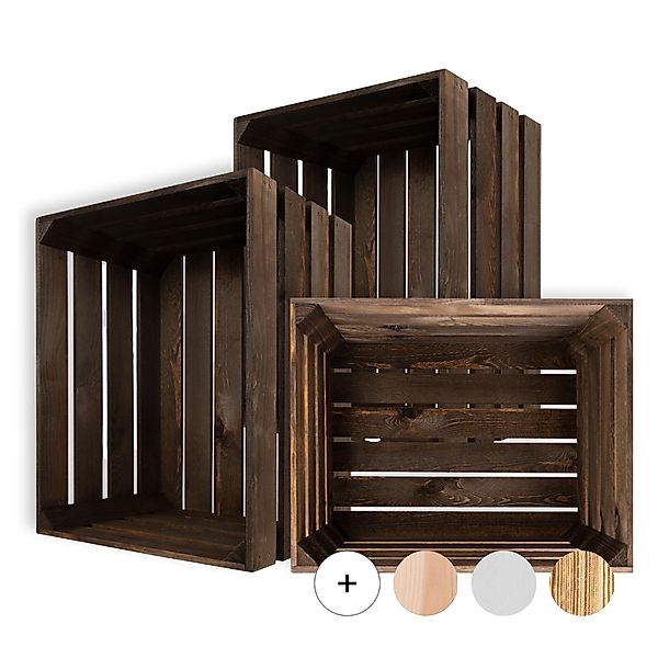 Creative Deco Holzkiste 3x Weinkisten Set günstig online kaufen