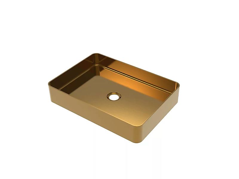 Aufsatzwaschbecken rechteckig - Goldfarben gebürstet - 50 x 35,2 cm - DEMAR günstig online kaufen