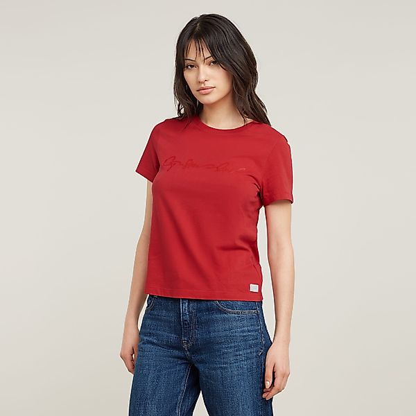 G-STAR T-Shirt G-Script Shiny R mit günstig online kaufen