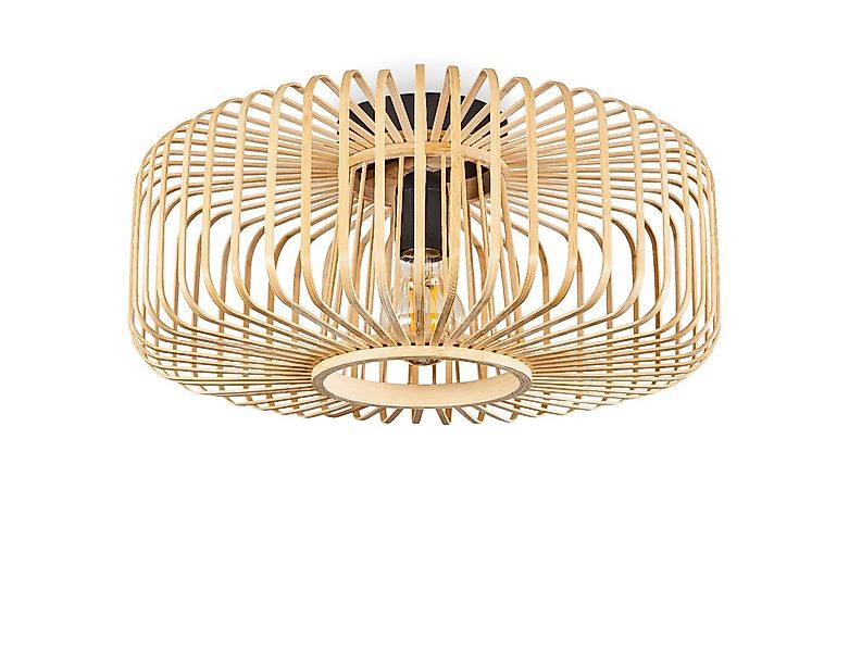 hofstein Deckenleuchte »Aidone« moderne Deckenlampe aus Metall/Bambus in Sc günstig online kaufen