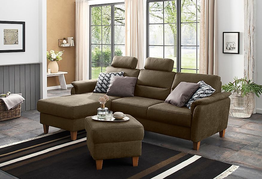 Home affaire Ecksofa "Palmera L-Form, B: 244 cm", optional Bettfunktion & B günstig online kaufen