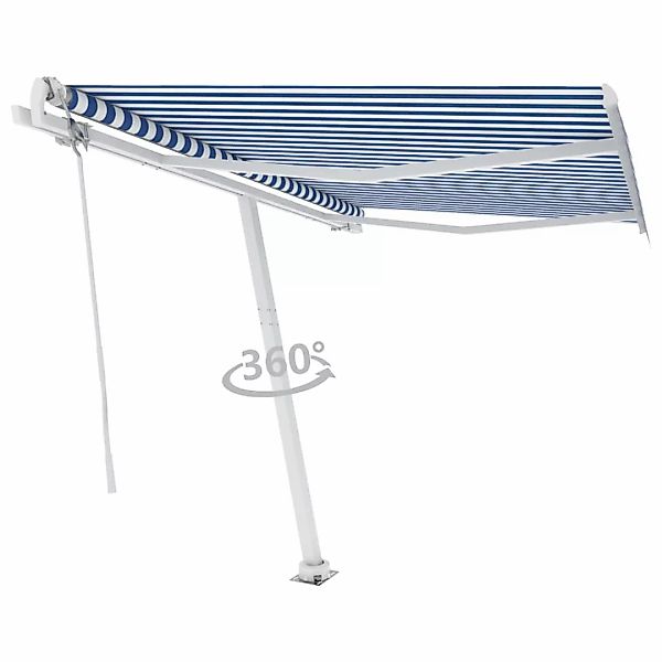 Standmarkise Automatisch 350x250 Cm Blau/weiß günstig online kaufen