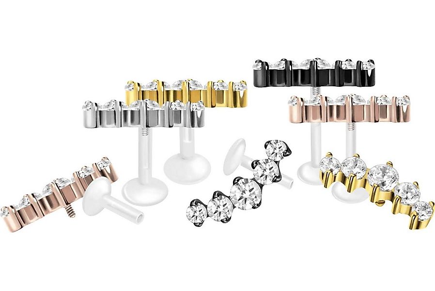 PIERCINGLINE Piercing-Set PTFE Labret mit Innengewinde + Titan-Aufsatz 5 EI günstig online kaufen