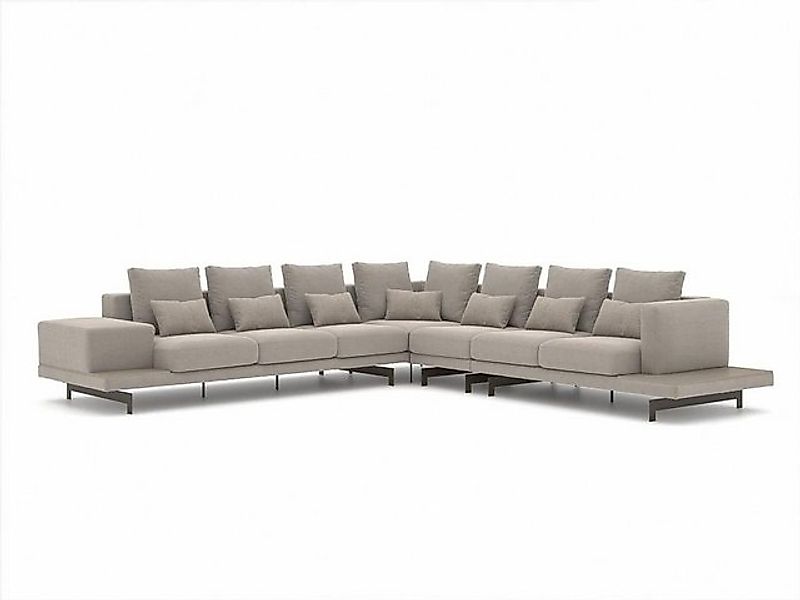 JVmoebel Ecksofa Grau Designer Sofa Textil Ecksofa Polstermöbel Wohnzimmer günstig online kaufen