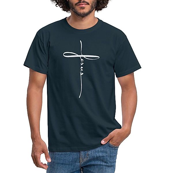 Spreadshirt T-Shirt Jesus Kreuz Christlich Männer günstig online kaufen