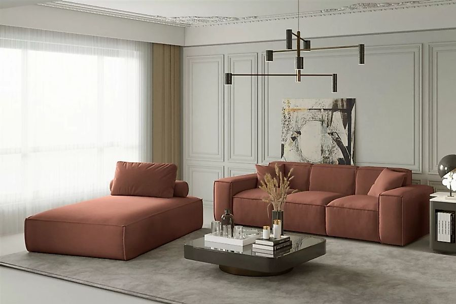Fun Möbel Polstergarnitur Sofa-Set 2-teilig Chaiselongue und 3-Sitzer CELES günstig online kaufen