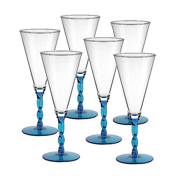 Eiscremeglas 6er-Set Toscana Amore Vero 30cm hellblau günstig online kaufen