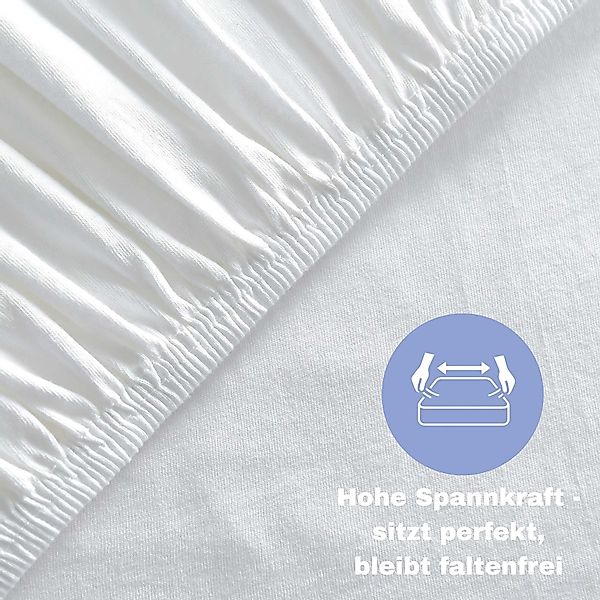 leevitex® Spannbettlaken Spannbettlaken, Mako-Jersey, Gummizug: rundum, günstig online kaufen