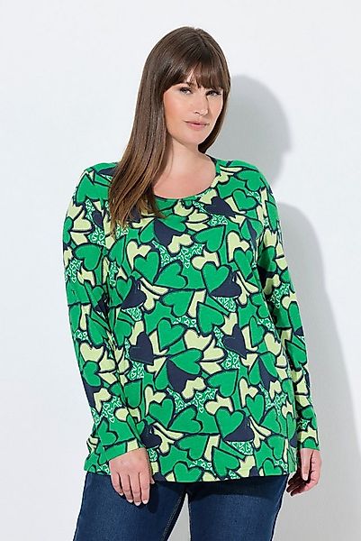 Ulla Popken T-Shirt Shirt Herzen Classic Rundhals Langarm günstig online kaufen