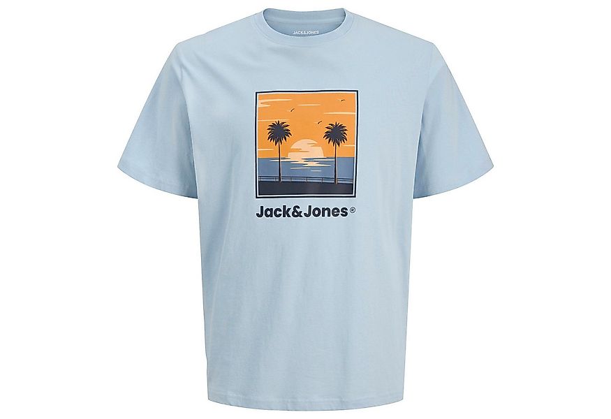 Jack & Jones Rundhalsshirt Jack&Jones Übergröße T-Shirt Print hellblau JJPE günstig online kaufen