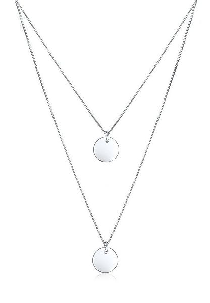 Elli Gliederkette Layer Kette mit Kreis Plättchen 925 Silber günstig online kaufen