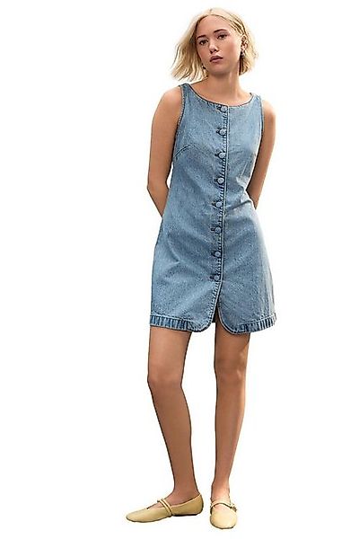 Next Jeanskleid Geknöpftes Denim-Minikleid mit U-Boot-Ausschnitt (1-tlg) günstig online kaufen