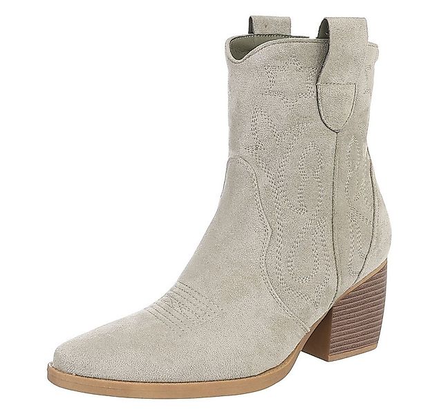 Ital-Design Stylische Westernstiefelette mit Blockabsatz für Damen Westerns günstig online kaufen
