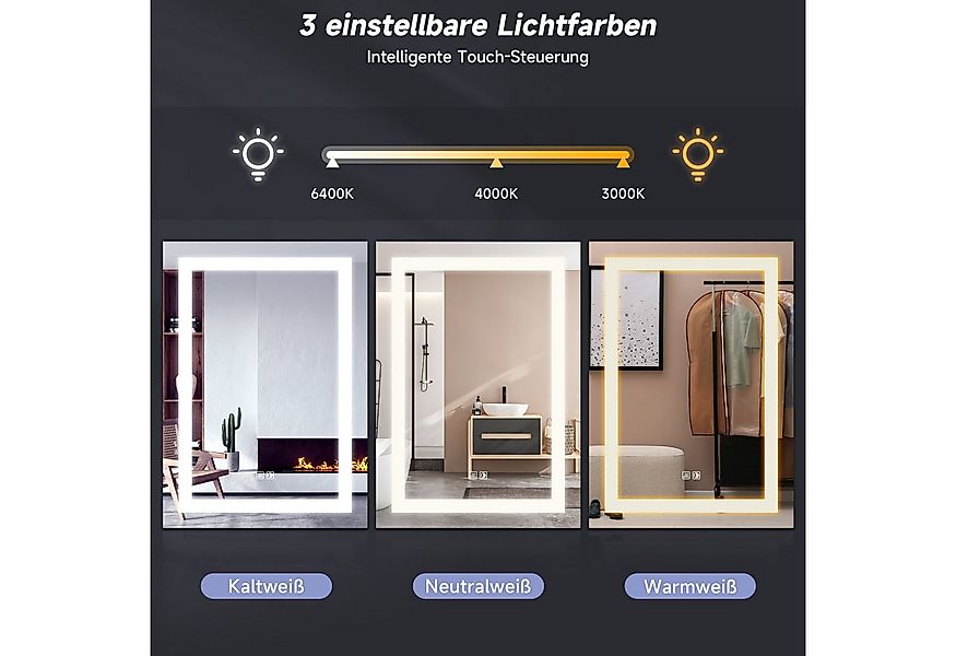 SONNI Badezimmerspiegelschrank Schiebetür Spiegelschrank bad mit beleuchtun günstig online kaufen