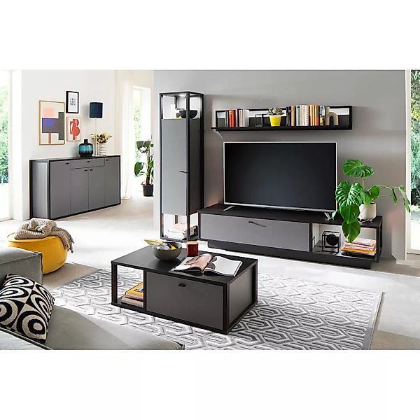 Wohnzimmer Wohnmöbel Set LAVAL-05 in grau mit anthrazit mit Couchtisch günstig online kaufen