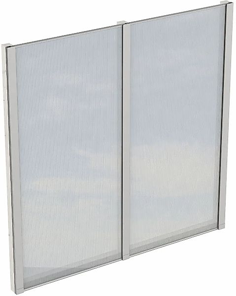 Skan Holz Seitenwand m. Polycarbonatplatten (FS) 205 x 200 cm Fichte Weiß günstig online kaufen