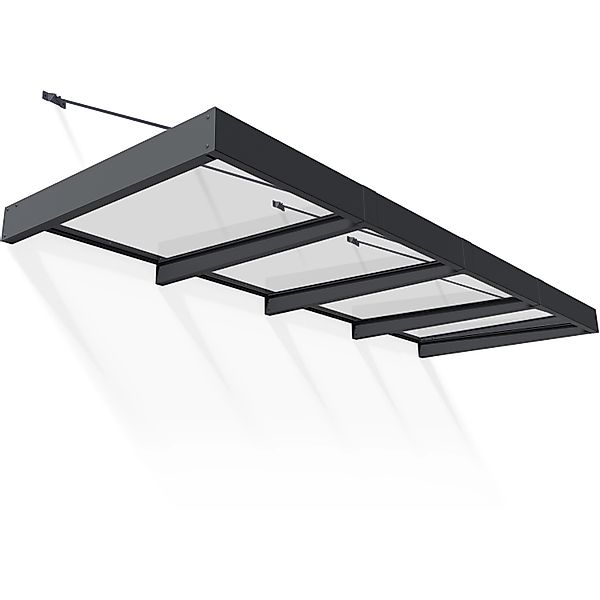 Canopia Vordach Sophia XL 3,8 m x 1,4 m Schwarz-Transparent günstig online kaufen