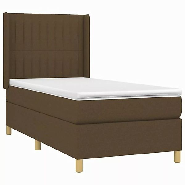 vidaXL Boxspringbett Boxspringbett mit Matratze LED Dunkelbraun 90x200 cm S günstig online kaufen