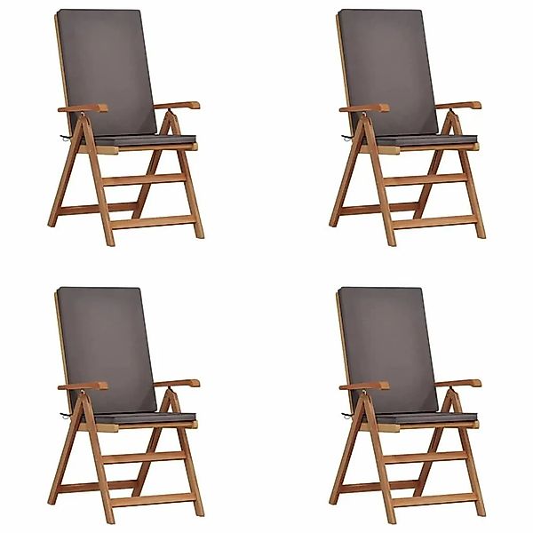 vidaXL Gartenstuhl 4 Stk Braun 57 x 71,5 x 104 cm Massivholz Teak 3375766 günstig online kaufen