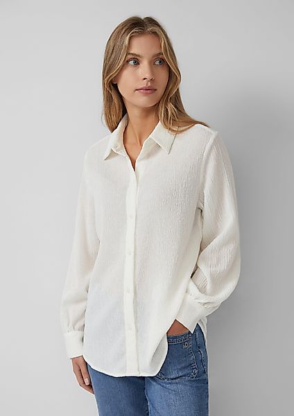 s.Oliver Langarmbluse Strukturierte Jersey-Bluse mit Raffung günstig online kaufen