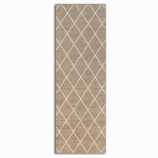 KARAT Teppichläufer Cosenza nach Maß mit Modernem Rautenmuster Beige 80 x 5 günstig online kaufen