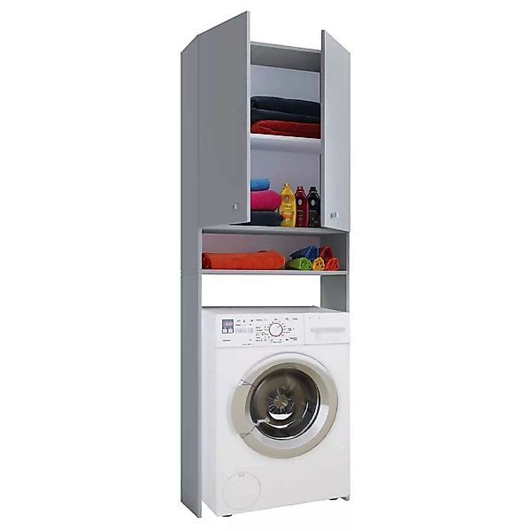 Schrank für Waschmaschine in Grau 184 cm hoch - 70 cm breit günstig online kaufen