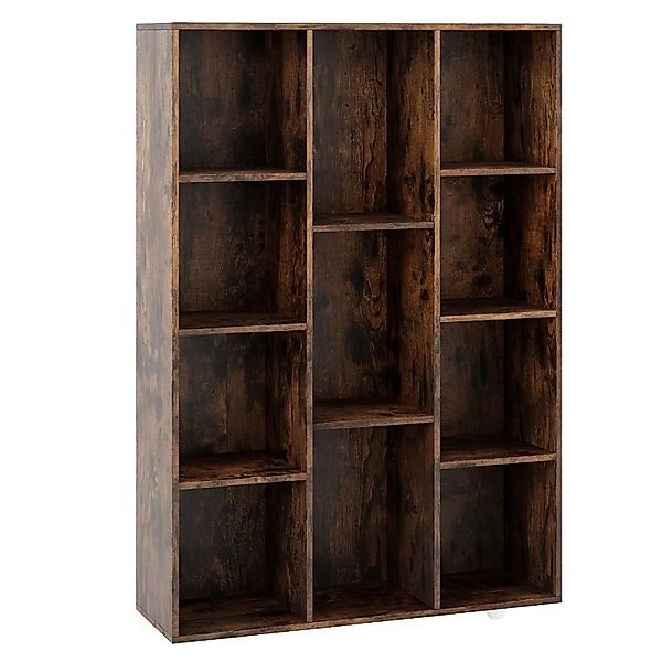 Costway Bücherregal 11 Fächern 74 x 24 x 106 cm Kaffee günstig online kaufen