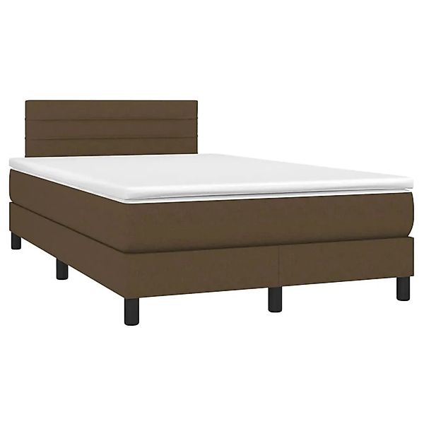 vidaXL Boxspringbett mit Matratze & LED Dunkelbraun 120x190 cm Stoff 327004 günstig online kaufen