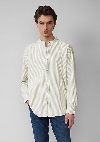 QS Langarmhemd Hemd Regular Fit: Gestreiftes Stehkragenhemd aus Baumwolle günstig online kaufen