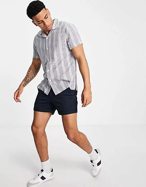 Abercrombie & Fitch – Kurzärmliges Freizeit-Hemd mit Reverskragen und struk günstig online kaufen