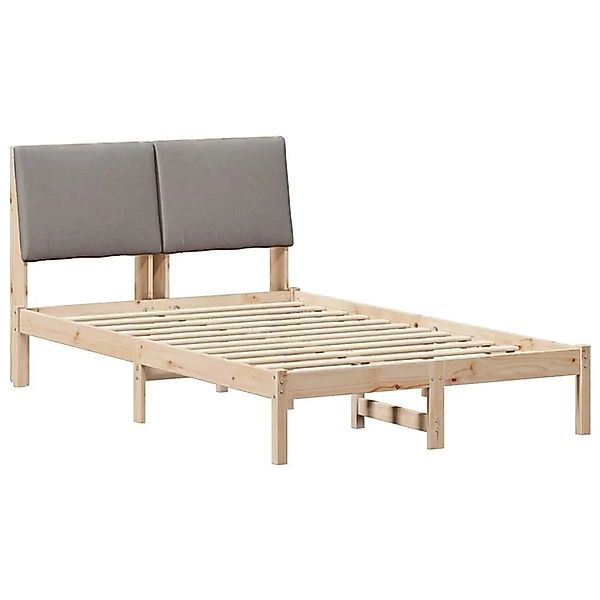 vidaXL Bettgestell Braun und Taupe 135 x 190 cm Massivholz Kiefer 878762 günstig online kaufen