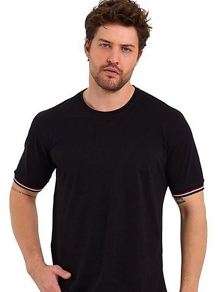 COMEOR T-Shirt Basic Herren Kurzarm Rundhalls (Packung, 1-tlg) mit gestreif günstig online kaufen