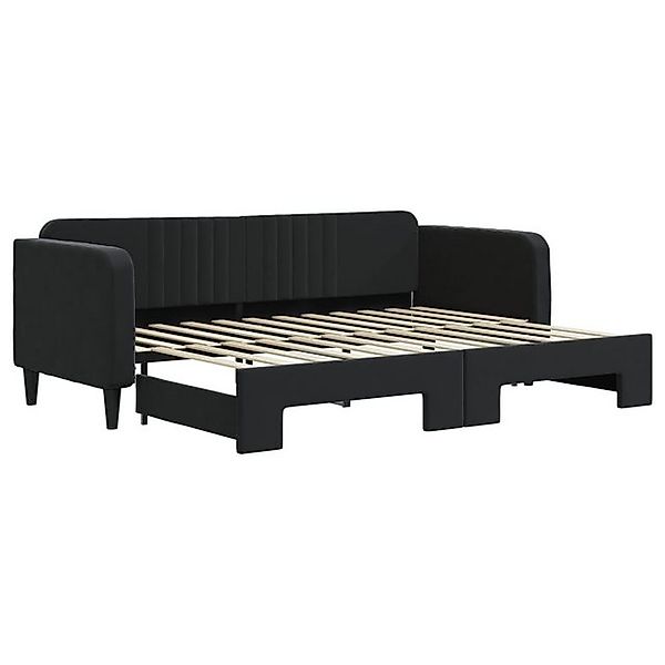 vidaXL Bett, Tagesbett Ausziehbar Schwarz 80x200 cm Samt günstig online kaufen