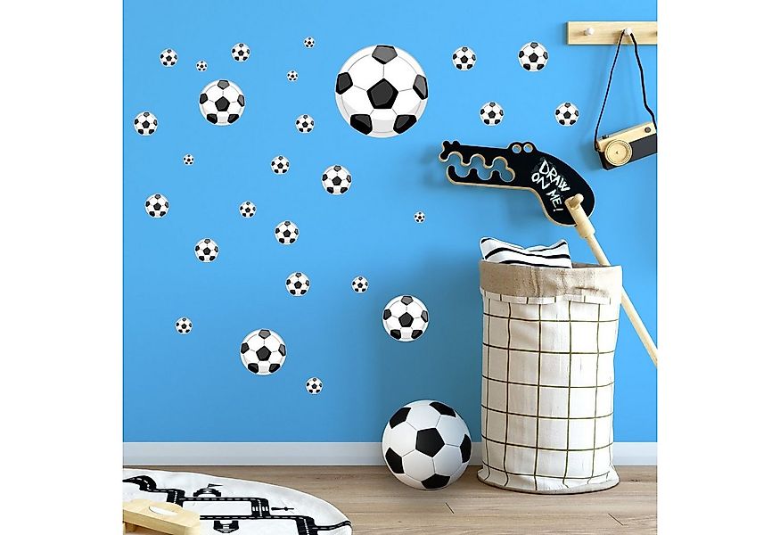 Sunnywall Wandtattoo Fussbälle Wandsticker Wandtattoo (2 St) günstig online kaufen