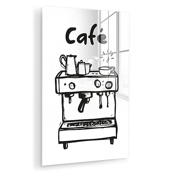 MuchoWow Acrylglasbild Illustration - Cafe - günstig online kaufen