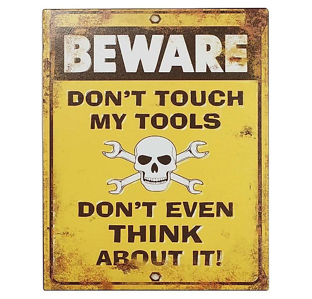 Blechschild DON'T TOUCH MY TOOLS Dekoschild Vintage Nostalgie 25x20cm günstig online kaufen