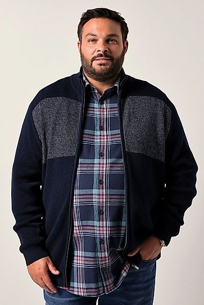 Men Plus Poloshirt Men+ Strickjacke Stehkragen Zipper bis 8 XL günstig online kaufen