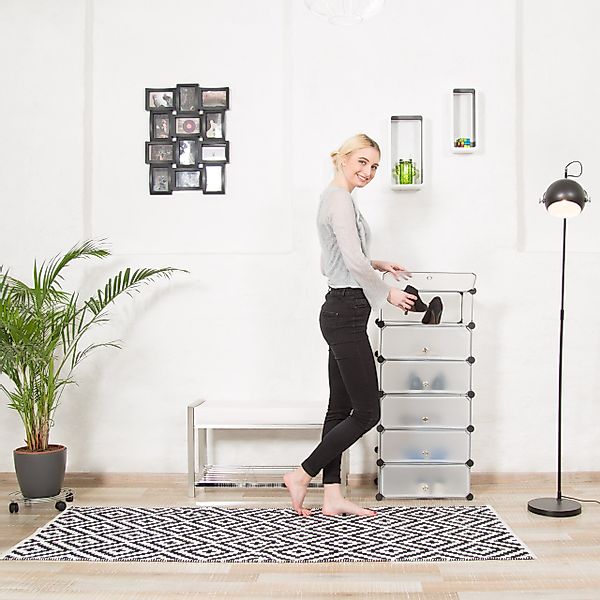 relaxdays Schuhschrank mit 6 Fäch weiß günstig online kaufen