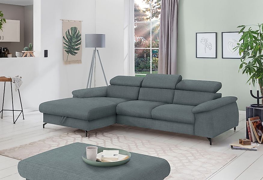 COTTA Ecksofa "Kitty L-Form, B: 242 cm" mit Kopfteilverstellung, optional B günstig online kaufen