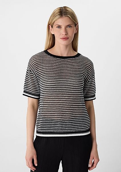 comma casual identity Kurzarmshirt Kurzarm-Pullover aus günstig online kaufen