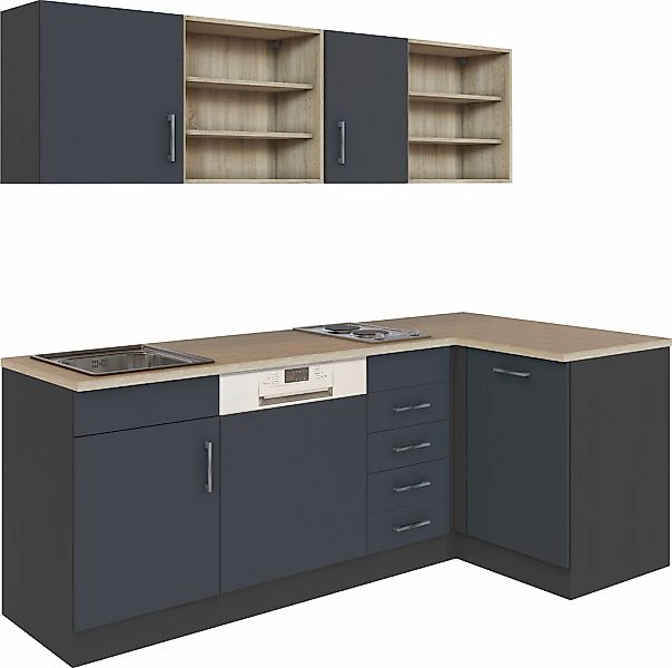 KOCHSTATION Küche »KS-Mali« Stellbreite 210/110 cm, mit E-Geräten günstig online kaufen