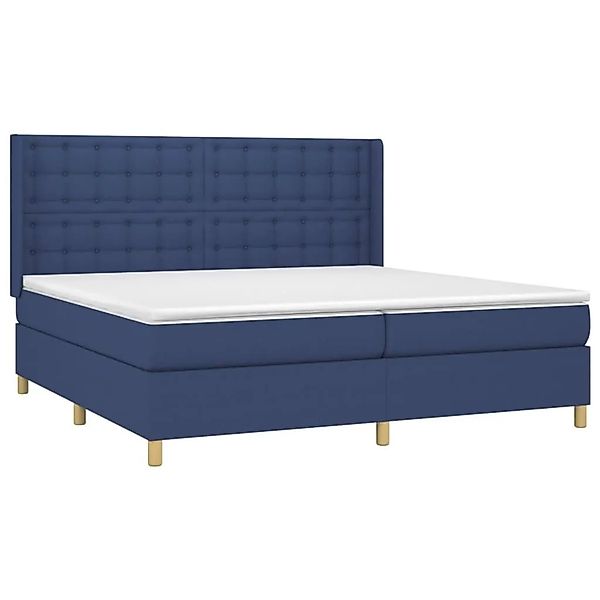 vidaXL Boxspringbett mit Matratze & LED Blau 200x200 cm Stoff 3139227 günstig online kaufen
