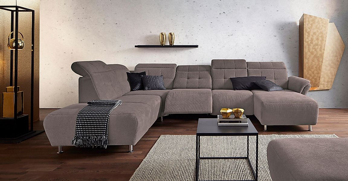 Places of Style Wohnlandschaft "Manhattan U-Form", 2 Sitze mit elektrischer günstig online kaufen