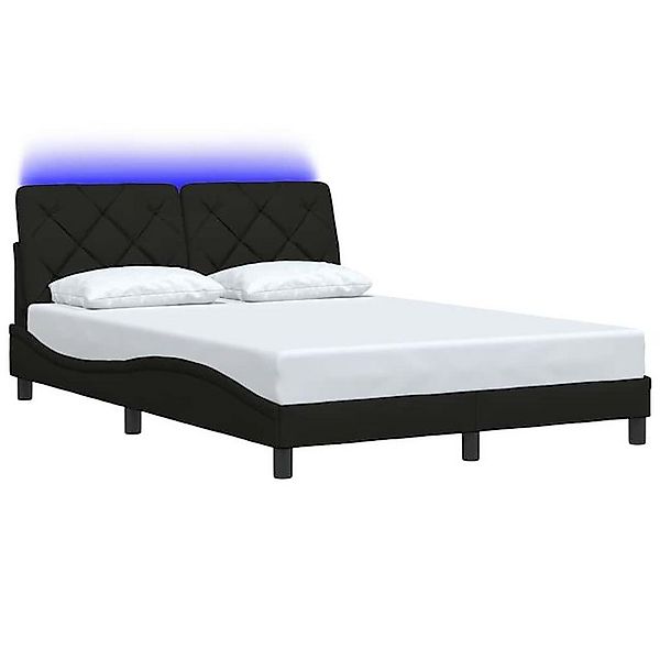 vidaXL Bett Bettgestell mit LED ohne Matratze Schwarz 120x200 cm Stoff günstig online kaufen