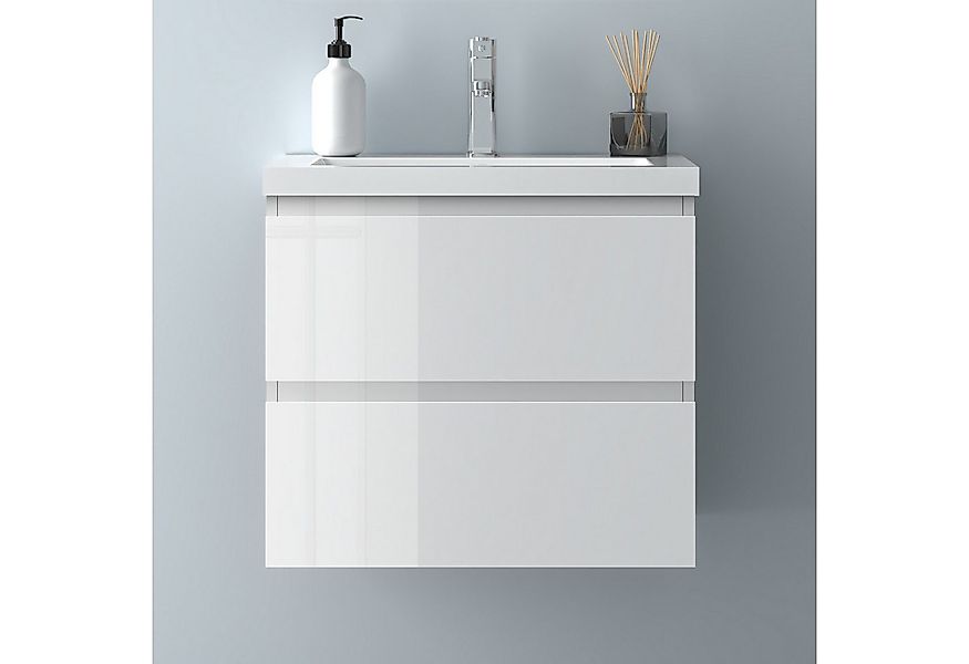 Aica Sanitär Waschtisch Badezimmerschrank Unterschrank mit Waschbecken Badm günstig online kaufen