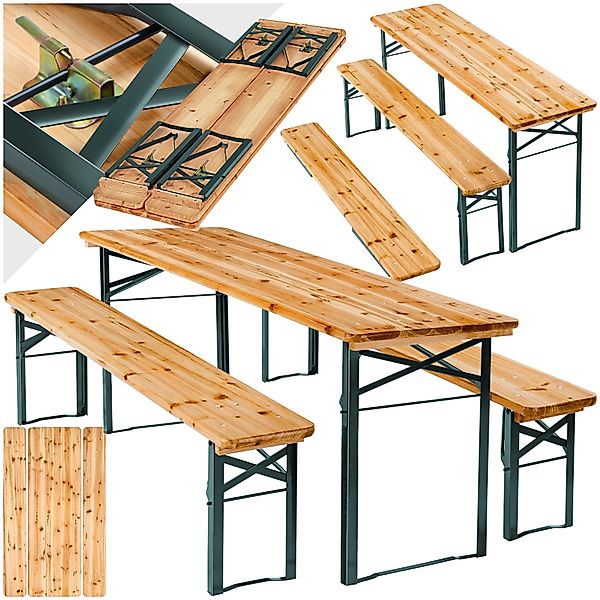 tectake Bierzeltgarnitur Sissi, (Set., 3-tlg), Widerstandsfähige günstig online kaufen