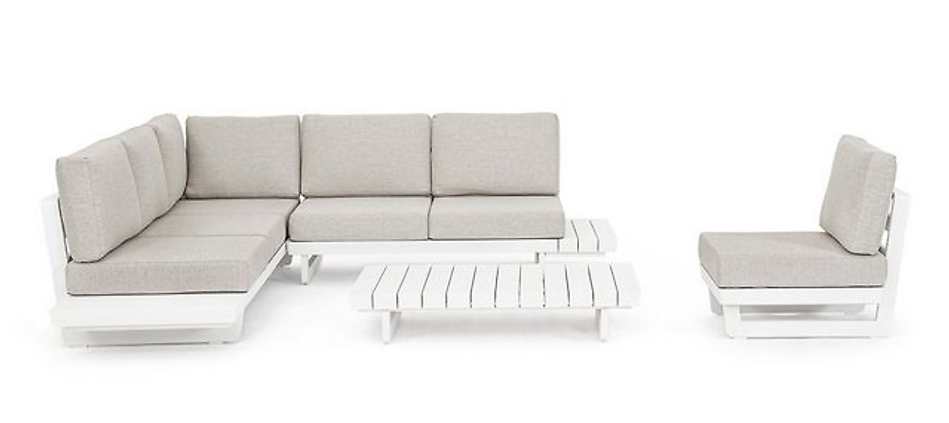 Bizzotto Gartensofa Infinity mit Kissen, Weiß, Modulares Sofa günstig online kaufen