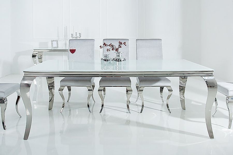 riess-ambiente Esstisch MODERN BAROCK 200cm weiß / silber (Einzelartikel, 1 günstig online kaufen
