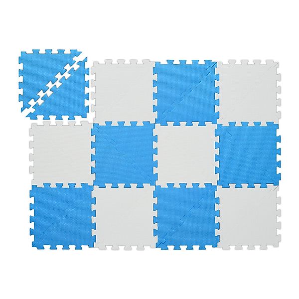 relaxdays Spielmatte Puzzlematte blau-weiß günstig online kaufen